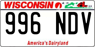 WI license plate 996NDV