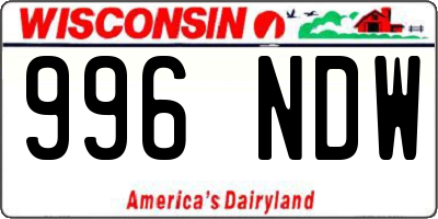 WI license plate 996NDW