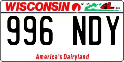 WI license plate 996NDY