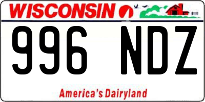 WI license plate 996NDZ