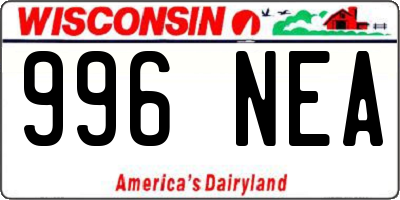 WI license plate 996NEA