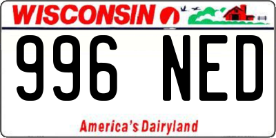 WI license plate 996NED