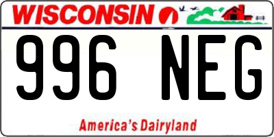 WI license plate 996NEG