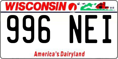 WI license plate 996NEI