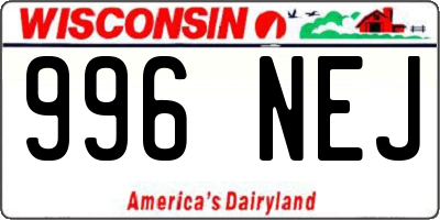 WI license plate 996NEJ