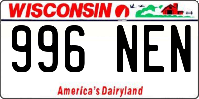 WI license plate 996NEN