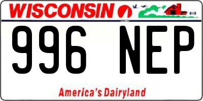 WI license plate 996NEP