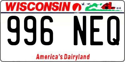 WI license plate 996NEQ