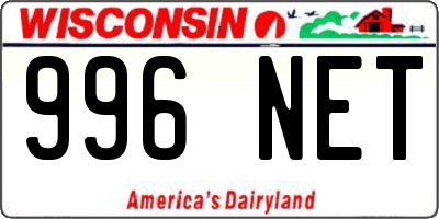 WI license plate 996NET