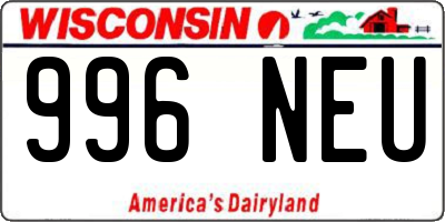WI license plate 996NEU