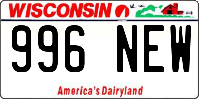 WI license plate 996NEW