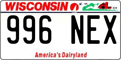 WI license plate 996NEX