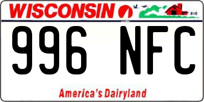 WI license plate 996NFC