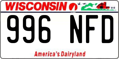 WI license plate 996NFD