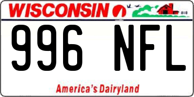 WI license plate 996NFL
