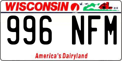WI license plate 996NFM