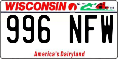 WI license plate 996NFW