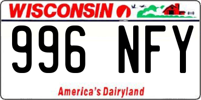 WI license plate 996NFY