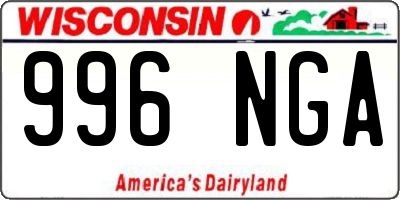 WI license plate 996NGA