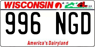 WI license plate 996NGD