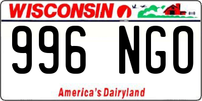 WI license plate 996NGO