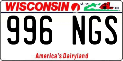 WI license plate 996NGS