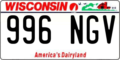 WI license plate 996NGV