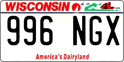 WI license plate 996NGX