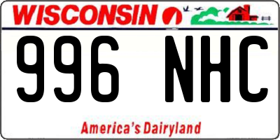 WI license plate 996NHC