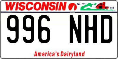 WI license plate 996NHD