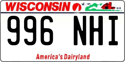 WI license plate 996NHI