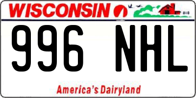 WI license plate 996NHL