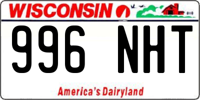 WI license plate 996NHT