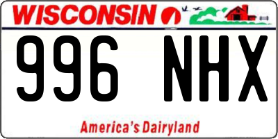 WI license plate 996NHX