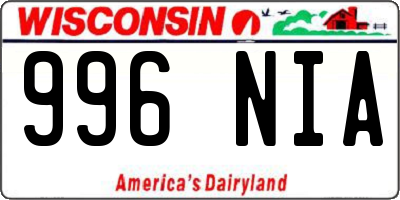 WI license plate 996NIA