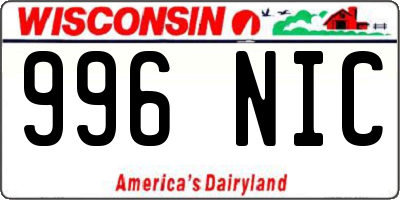 WI license plate 996NIC