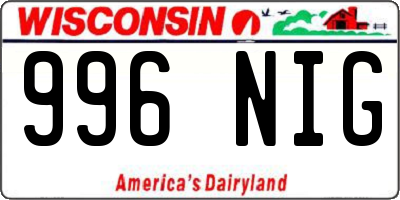 WI license plate 996NIG