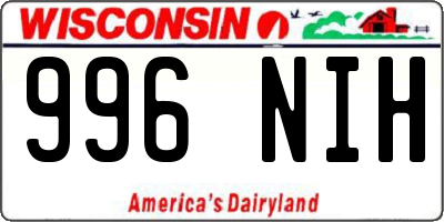 WI license plate 996NIH