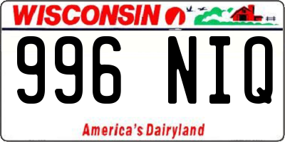 WI license plate 996NIQ