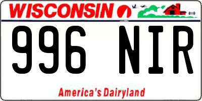 WI license plate 996NIR