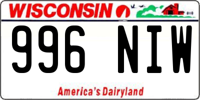 WI license plate 996NIW