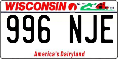 WI license plate 996NJE