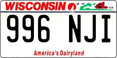 WI license plate 996NJI