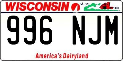 WI license plate 996NJM
