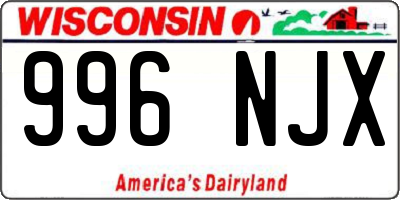 WI license plate 996NJX
