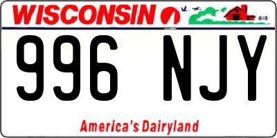 WI license plate 996NJY