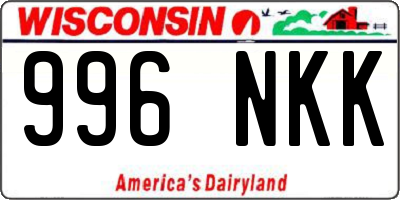 WI license plate 996NKK