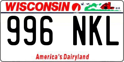 WI license plate 996NKL