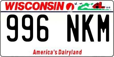 WI license plate 996NKM
