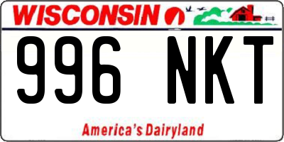 WI license plate 996NKT